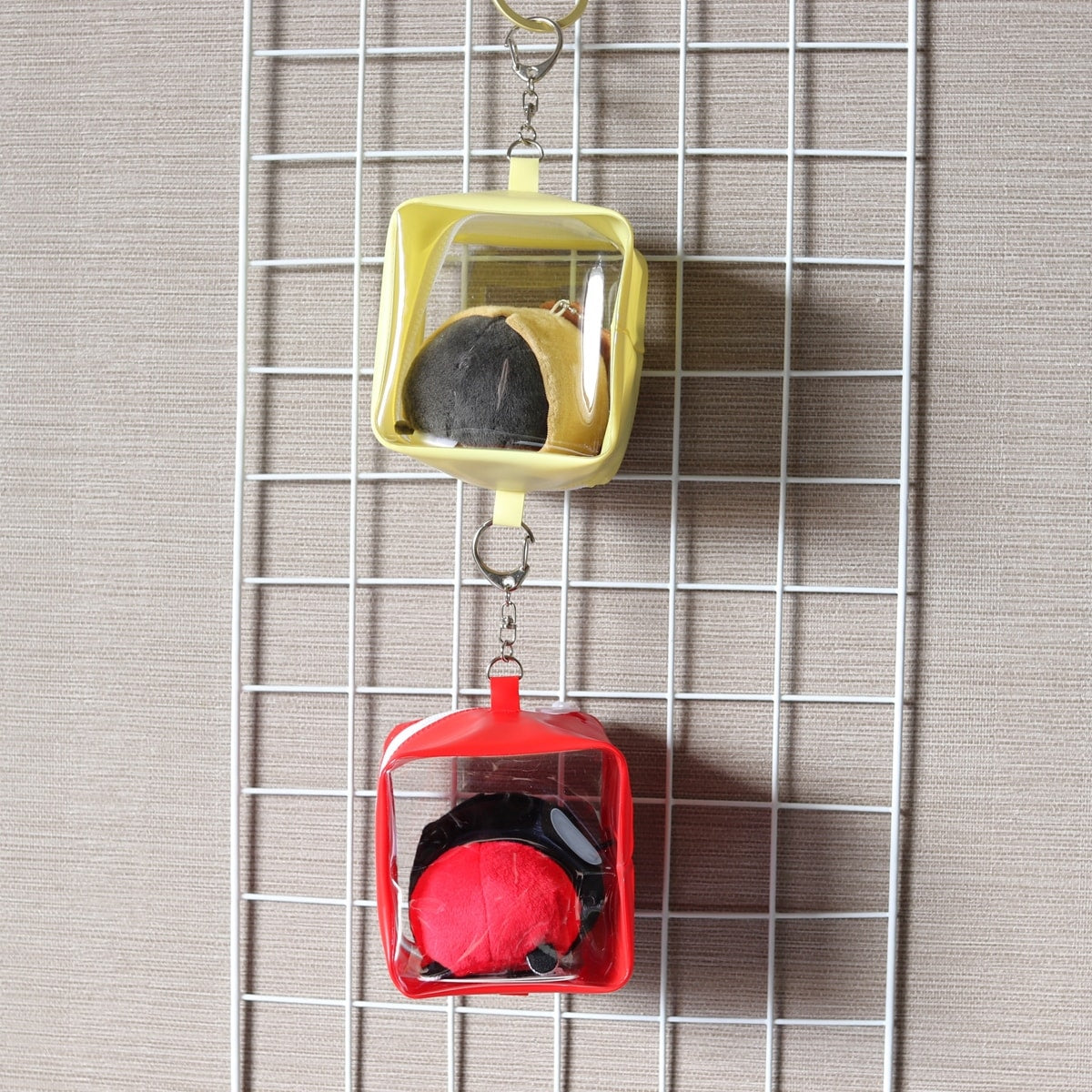 ぬいポーチ ぬいケース PB.繋げるぬい収納ポーチ キューブ (イエロー・レッド)ぬい活 054871