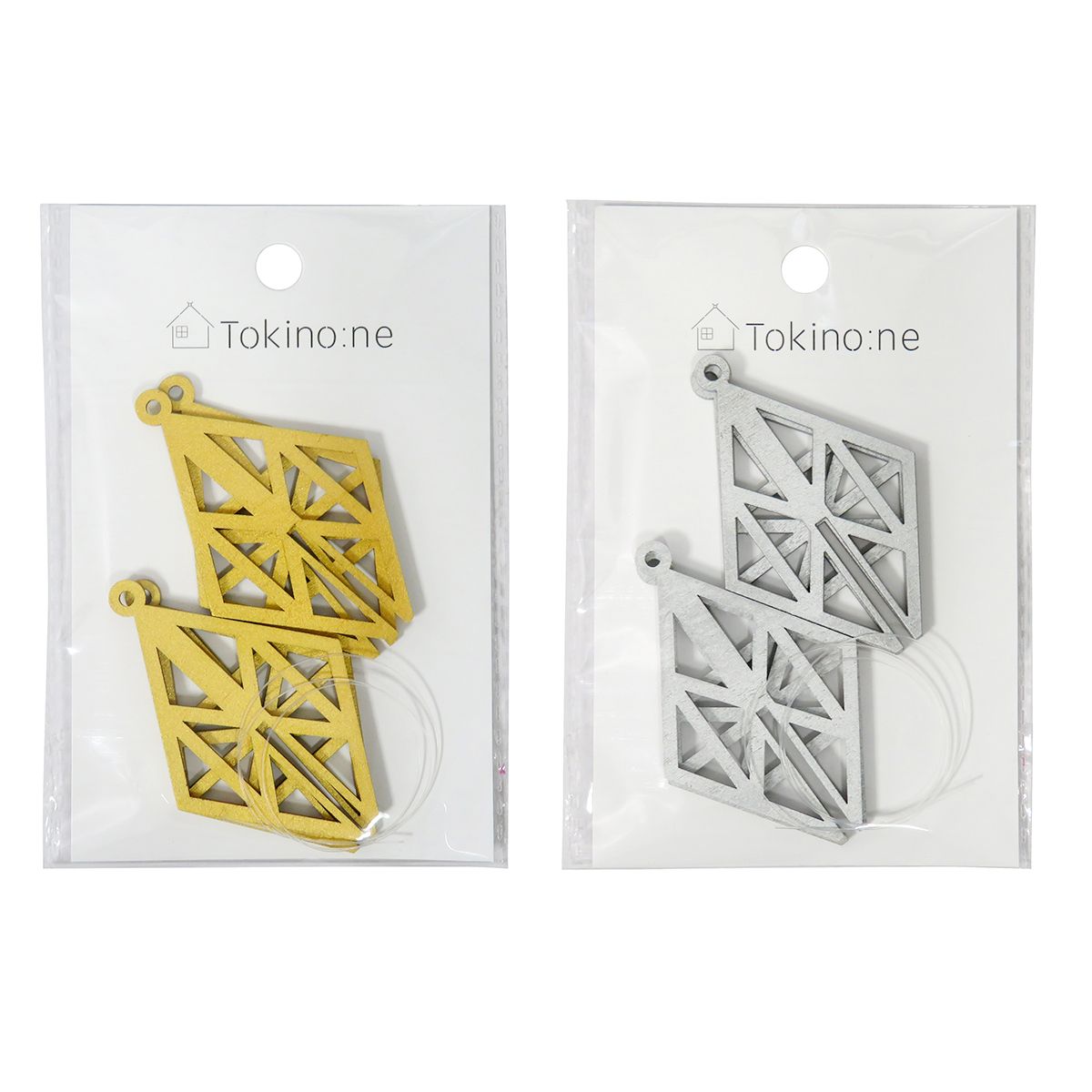 クリスマスオーナメント  Tokinone PB.木製オーナメント ダイヤ2P 054889