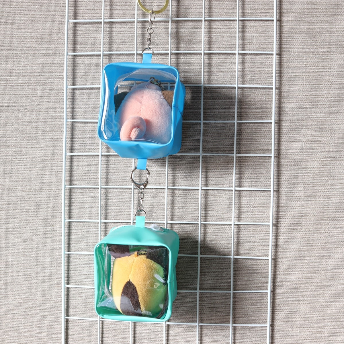 ぬいポーチ ぬいケース PB.繋げるぬい収納ポーチ キューブ (グリーン・ブルー)ぬい活 054900