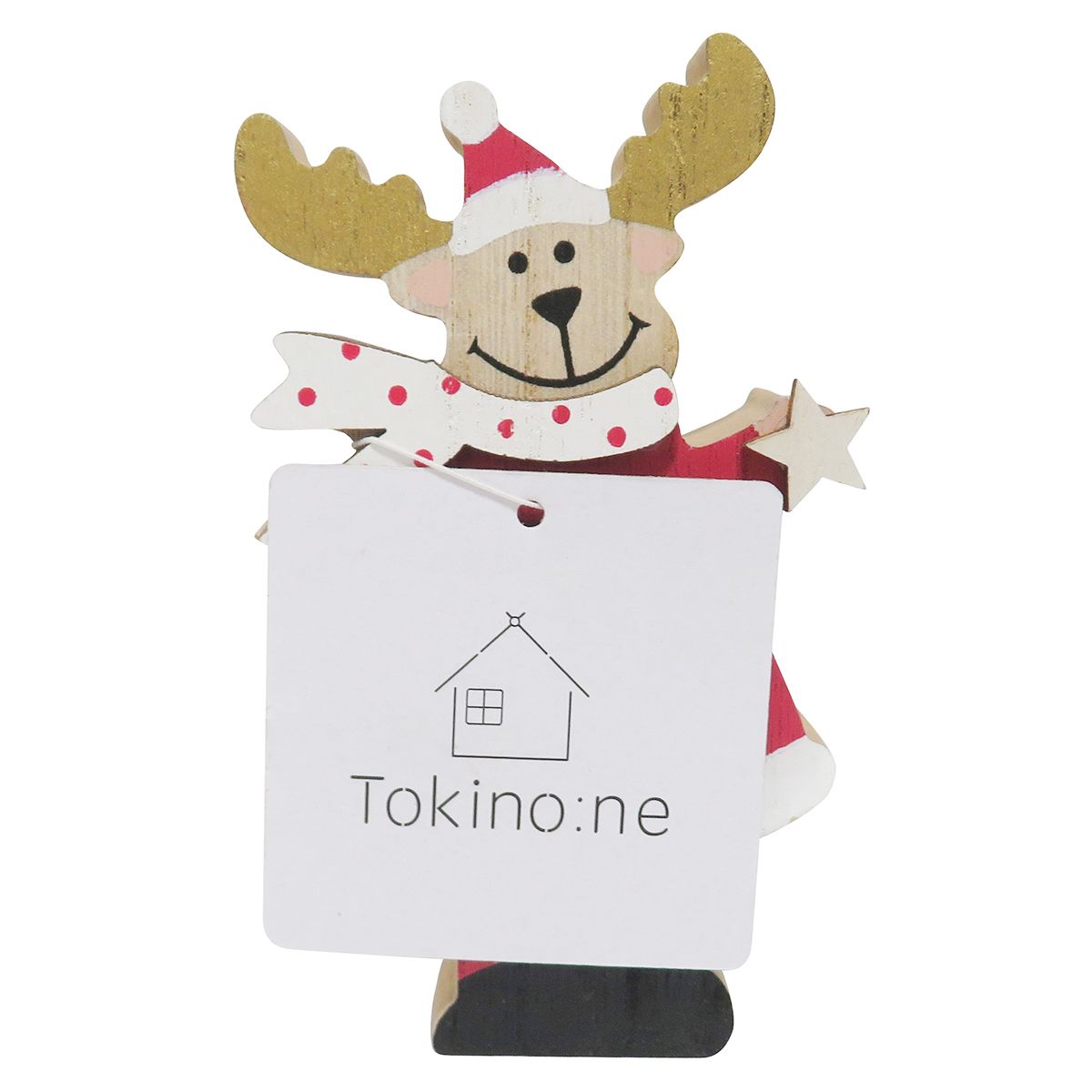 【在庫限り】クリスマスオブジェ Tokinone PB. ウッドオブジェ トナカイ 054912