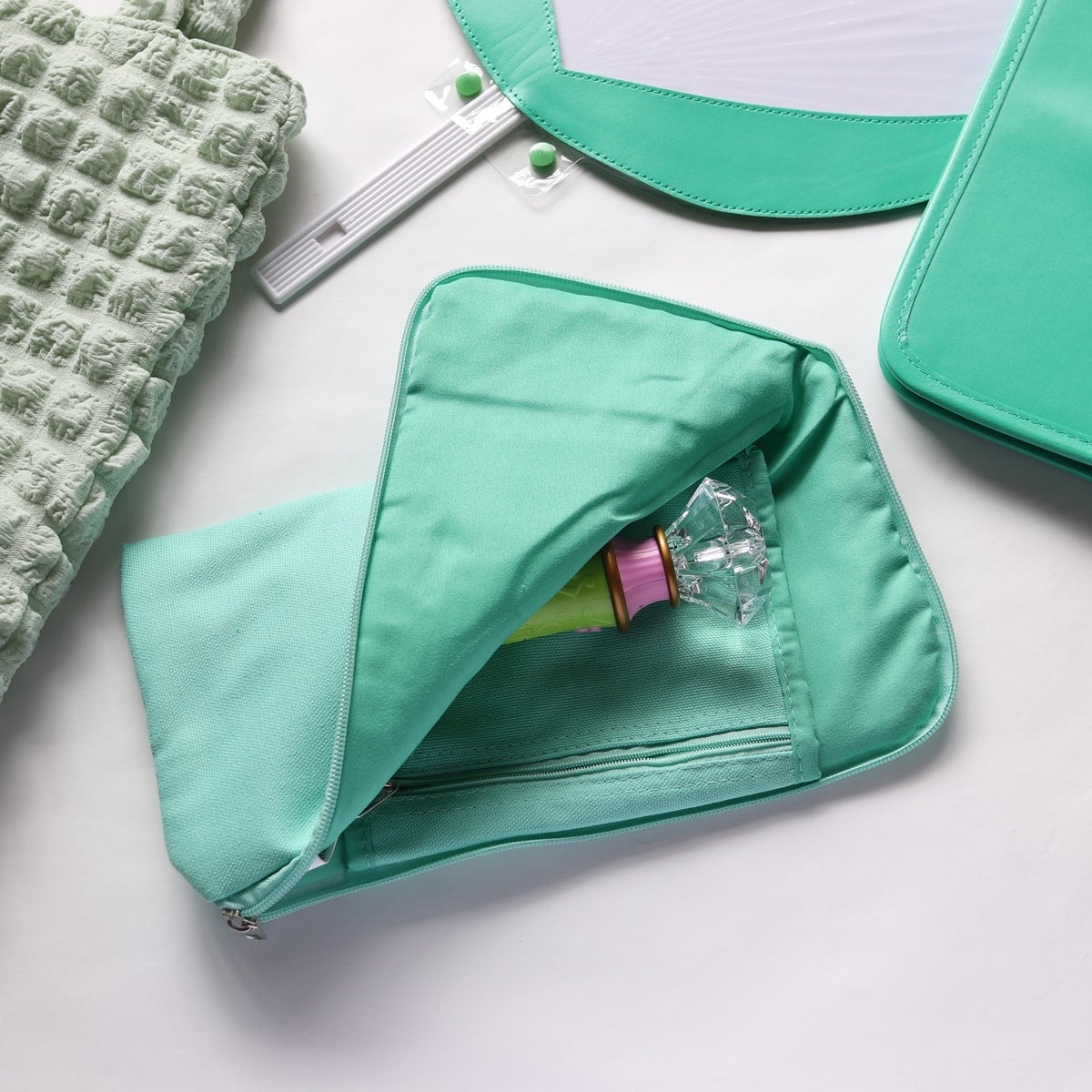 ペンライトケース 推し活 PB.推し色ペンラケース アクスタポケット付き (グリーン・パープル) 055058