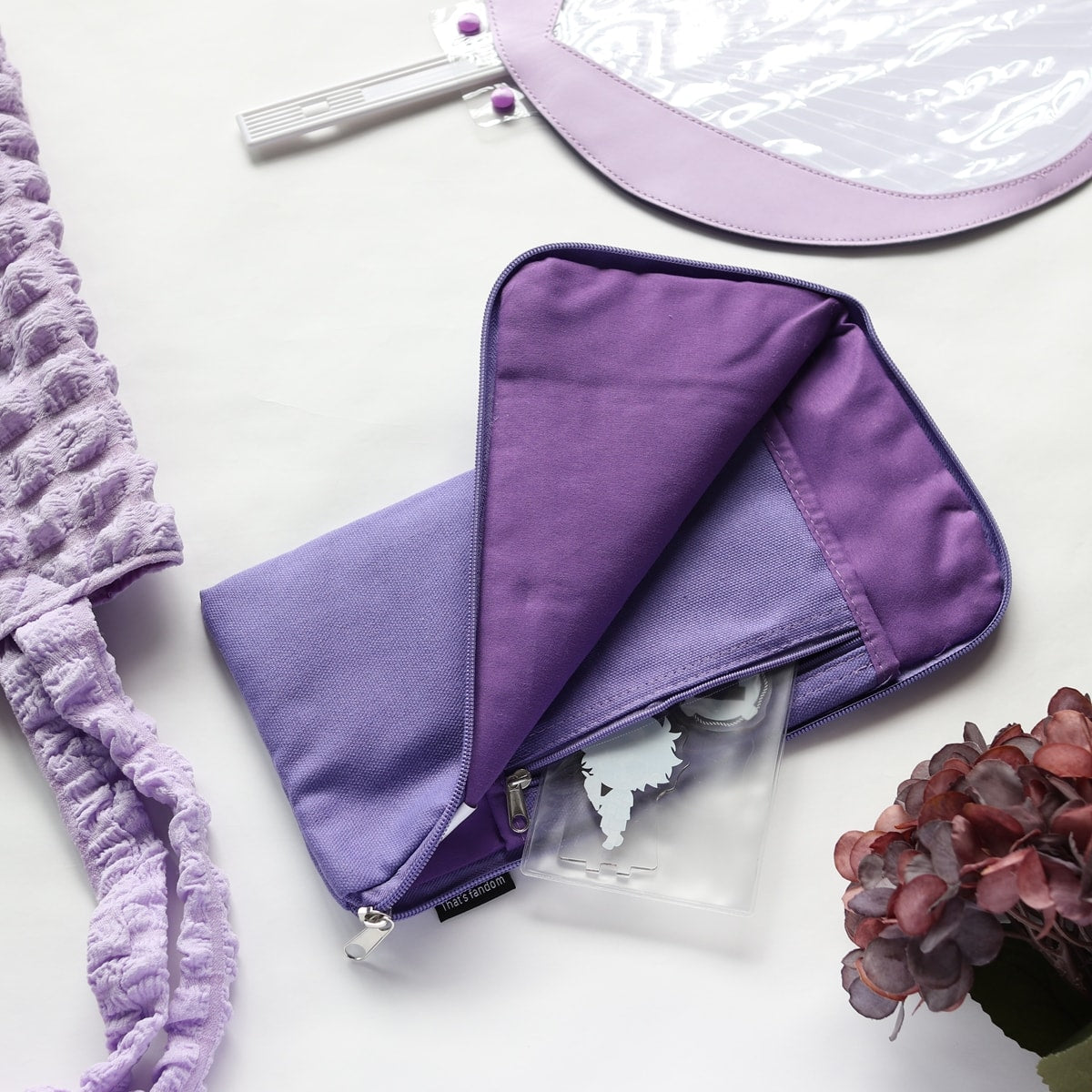 ペンライトケース 推し活 PB.推し色ペンラケース アクスタポケット付き (グリーン・パープル) 055058