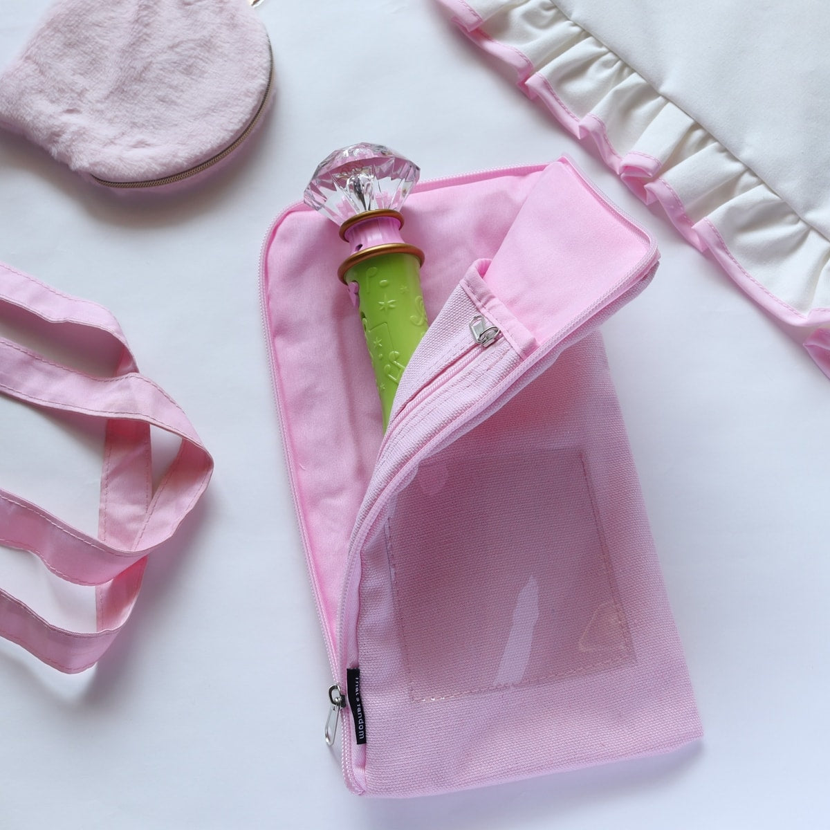 ペンライトケース 推し活 PB.推し色ペンラケース アクスタポケット付き (ピンク・ブルー) 055062