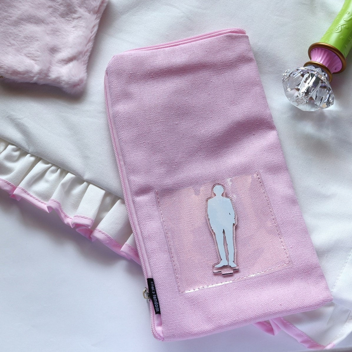 ペンライトケース 推し活 PB.推し色ペンラケース アクスタポケット付き (ピンク・ブルー) 055062