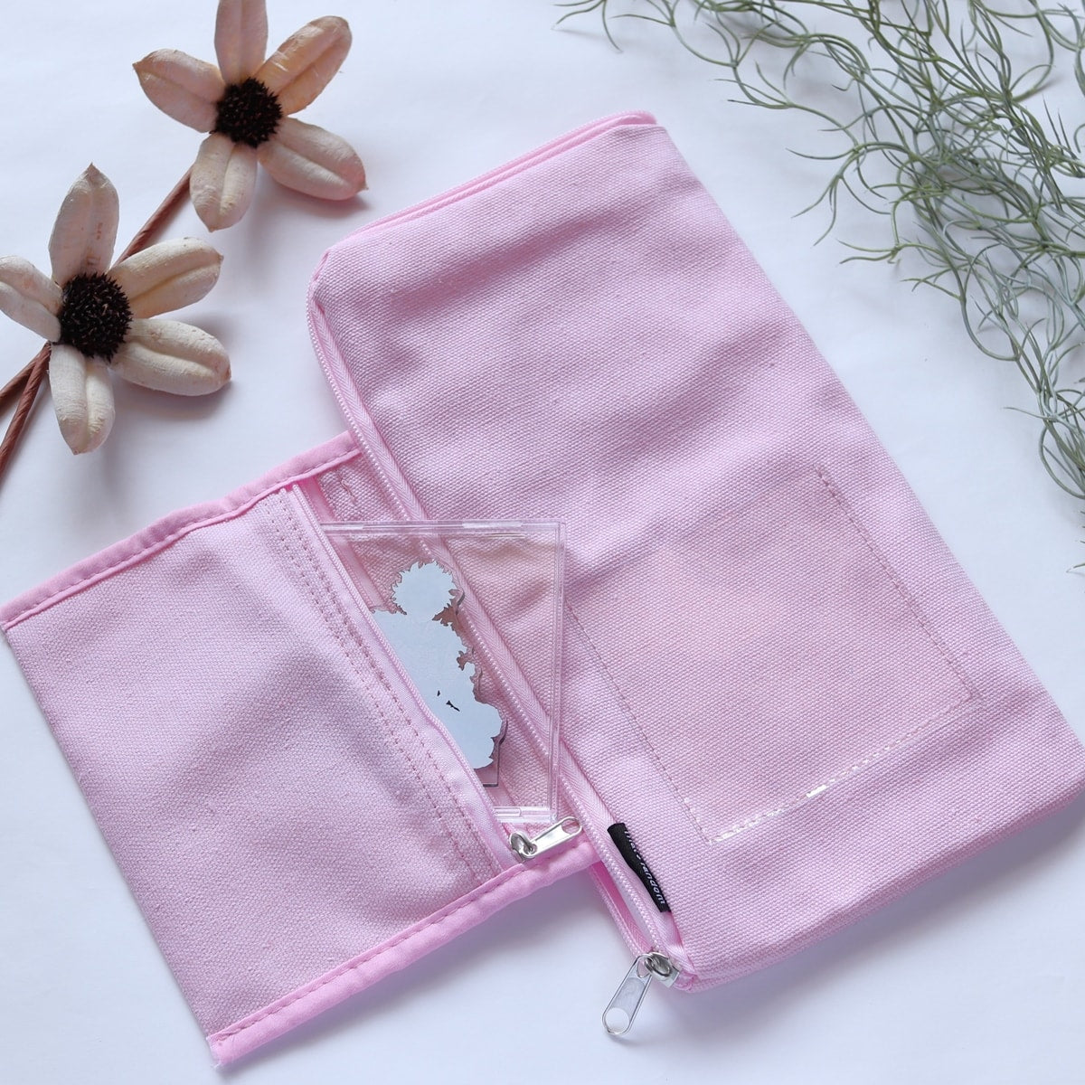 ペンライトケース 推し活 PB.推し色ペンラケース アクスタポケット付き (ピンク・ブルー) 055062