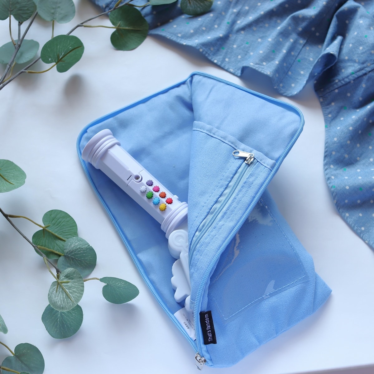 ペンライトケース 推し活 PB.推し色ペンラケース アクスタポケット付き (ピンク・ブルー) 055062