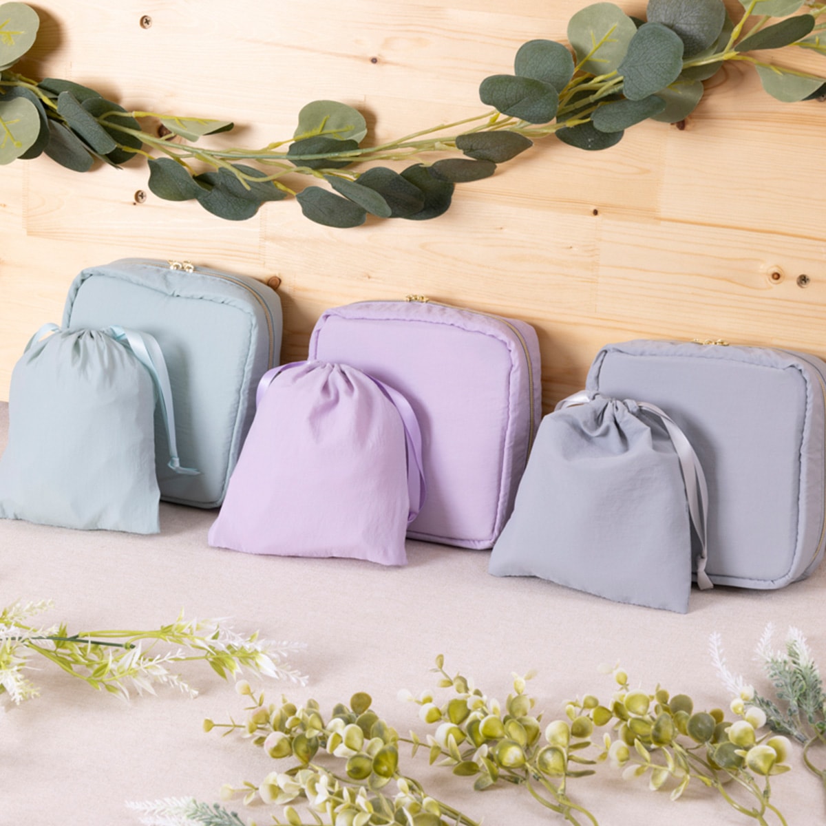 巾着袋 きんちゃくポーチ Tokinone PB. 仕分け巾着 グレー 055772