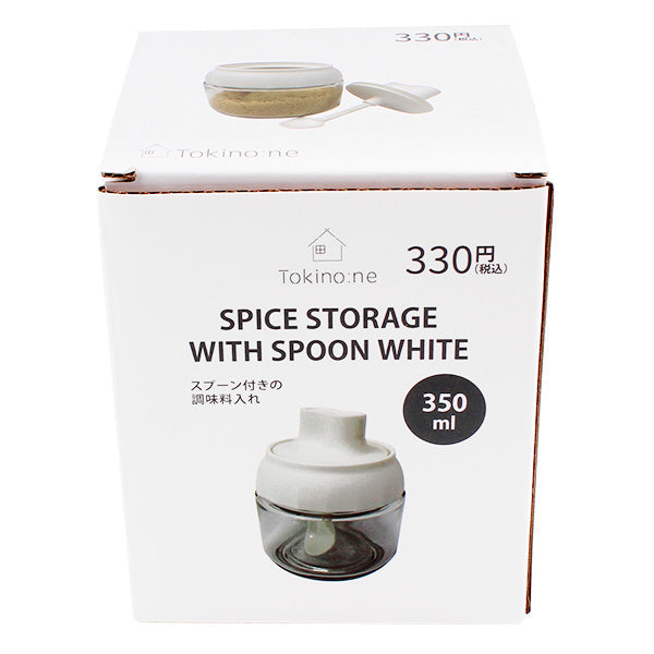 調味料ケース Tokinone PB.スプーン付きスパイス収納 ホワイト 350ml 057384