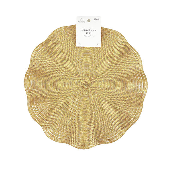 ランチマット インテリアマット Tokinone PB.フリルランチョンマット マスタード 直径約38cm 057526