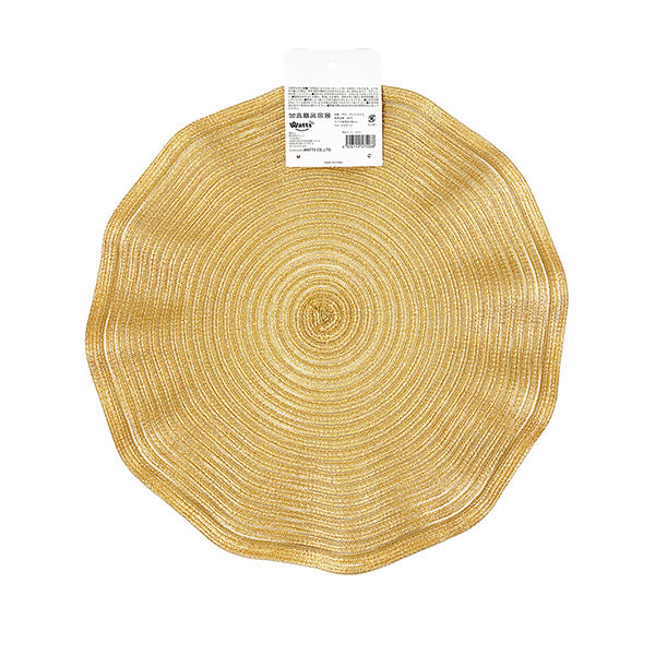 ランチマット インテリアマット Tokinone PB.フリルランチョンマット マスタード 直径約38cm 057526