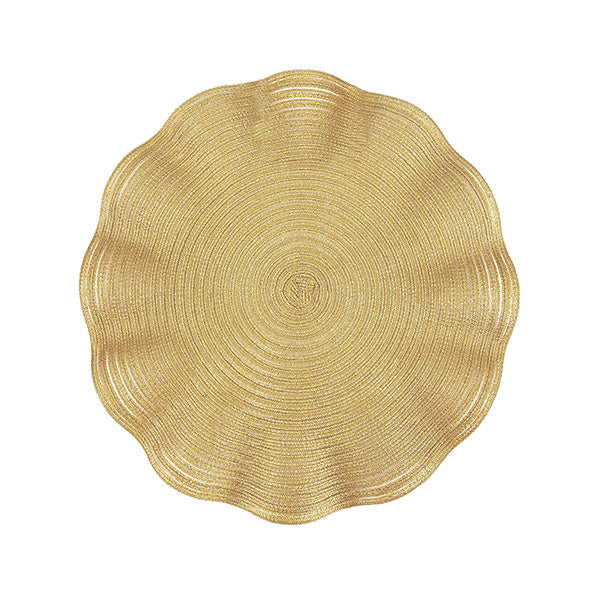 ランチマット インテリアマット Tokinone PB.フリルランチョンマット マスタード 直径約38cm 057526