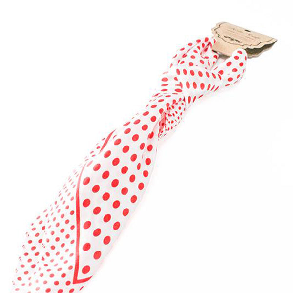 【OUTLET】スカーフ 赤 ドット柄 約50×50cm 　057570