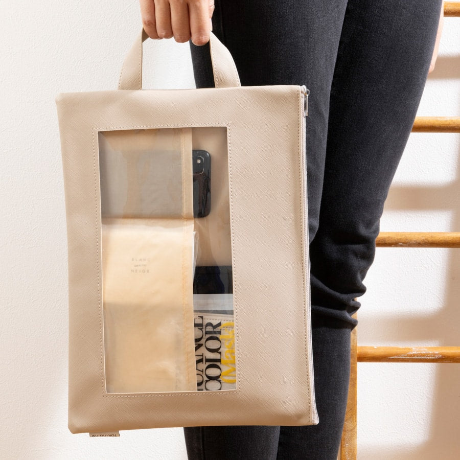 バッグインバッグ サブバッグ Tokinone PB.中が見えるキャリングポーチ ベージュ 057939