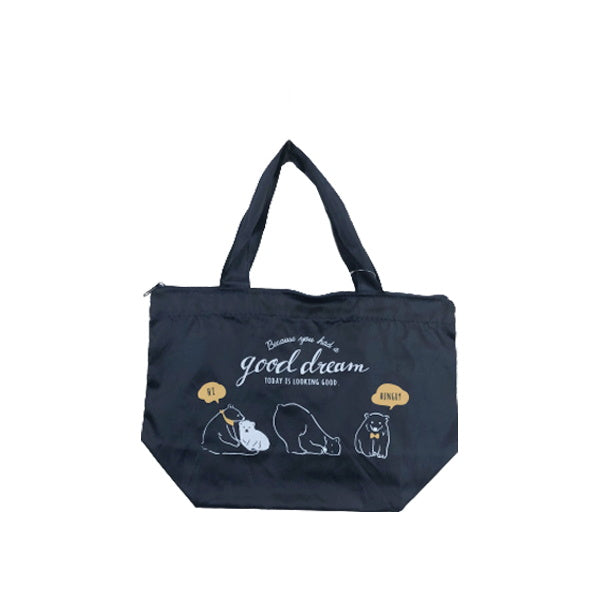 ファスナー付トートバッグ ショッピングバッグ S 約20×28×11cm 058118