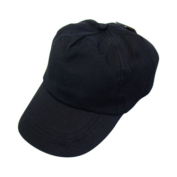キャップ 帽子 夏用 サイズ調整可能コットン帽子前立メッシュ付 ブラック　058294