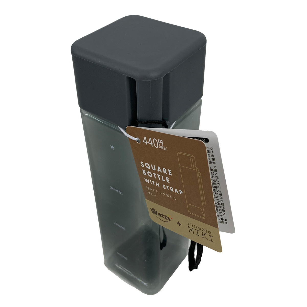 【OUTLET】水筒 PB.藤本美貴コラボ 四角ボトル グレー 058758