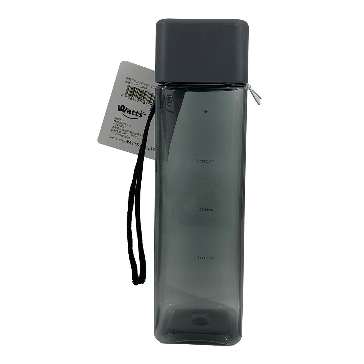 【OUTLET】水筒 PB.藤本美貴コラボ 四角ボトル グレー 058758