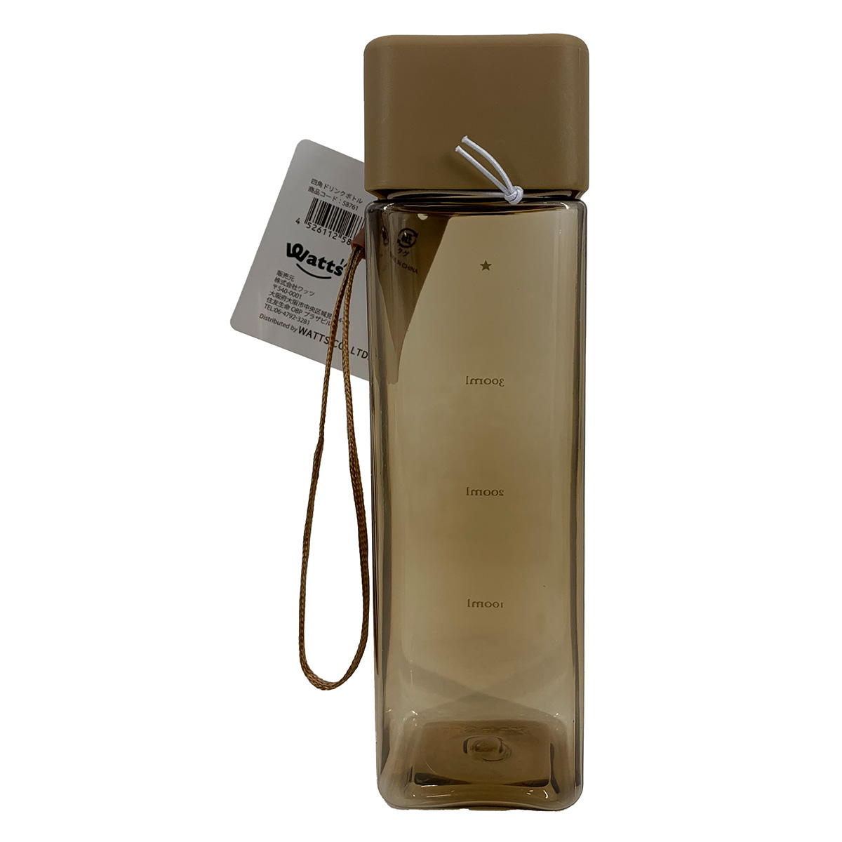 【OUTLET】水筒 PB.藤本美貴コラボ 四角ボトル ブラウン 058761