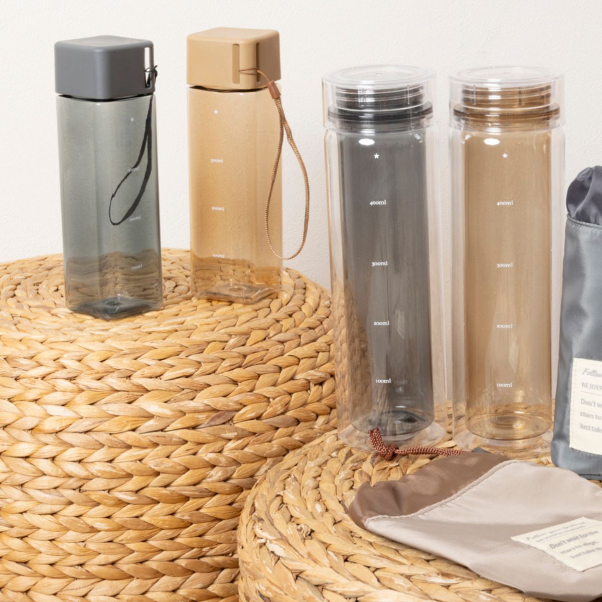 【OUTLET】水筒 PB.藤本美貴コラボ 四角ボトル グレー 058758