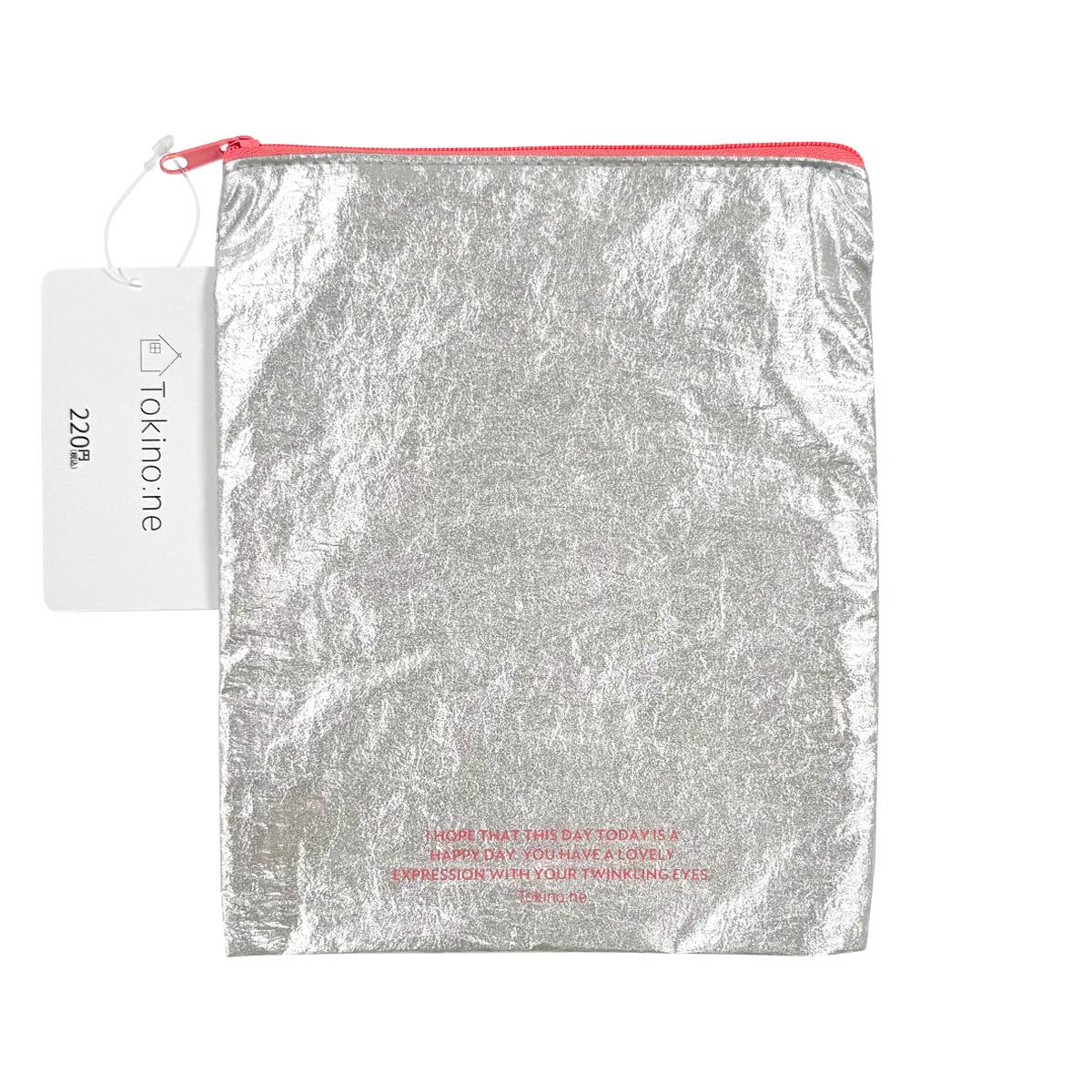 【OUTLET】Tokinone PB.シルバーフラットポーチ タテ ピンク 059479