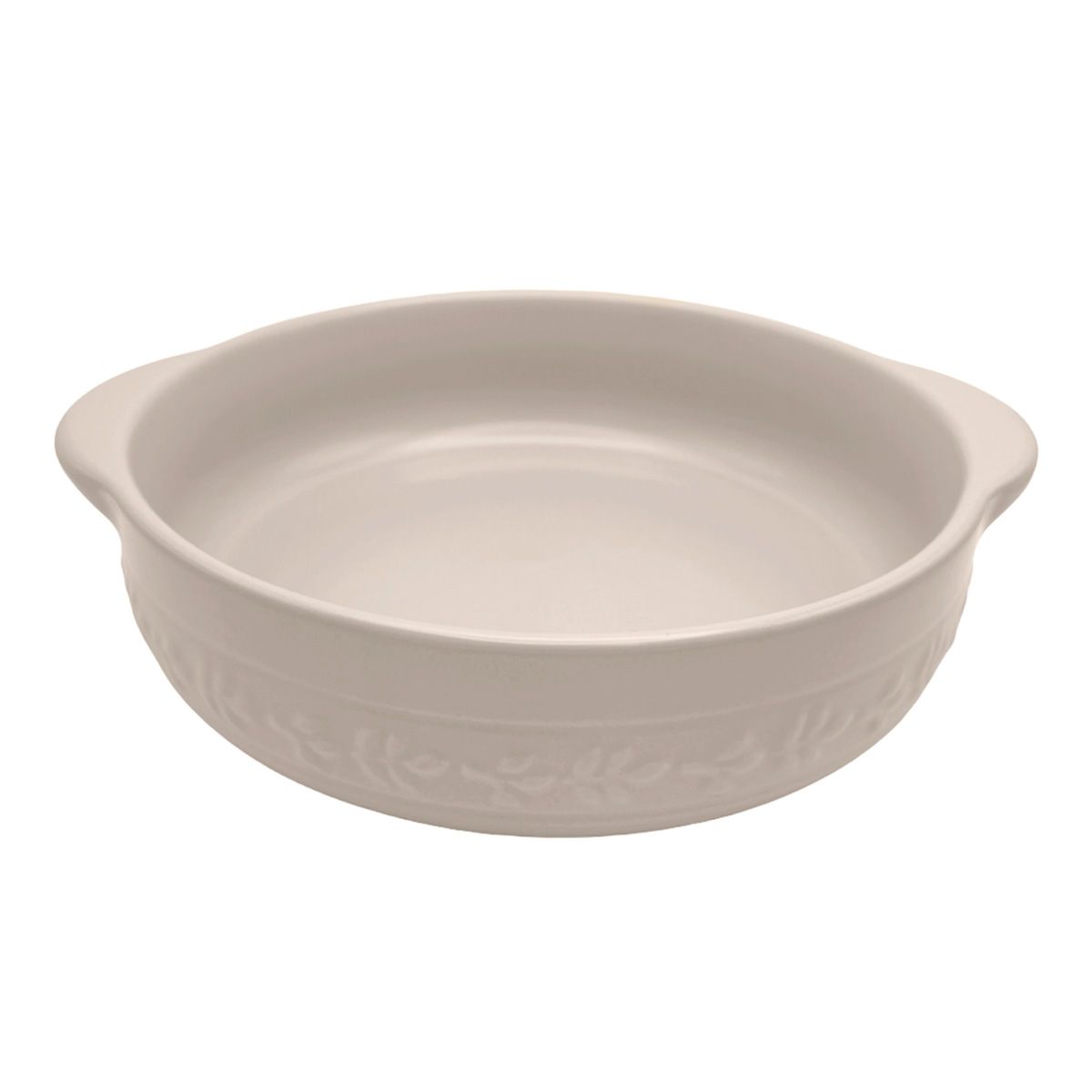 【在庫限り】グラタン皿 オーブン料理 Tokinone PB.ラウンドベイク ボタニカル柄 ホワイト 16x14x4cm 059644