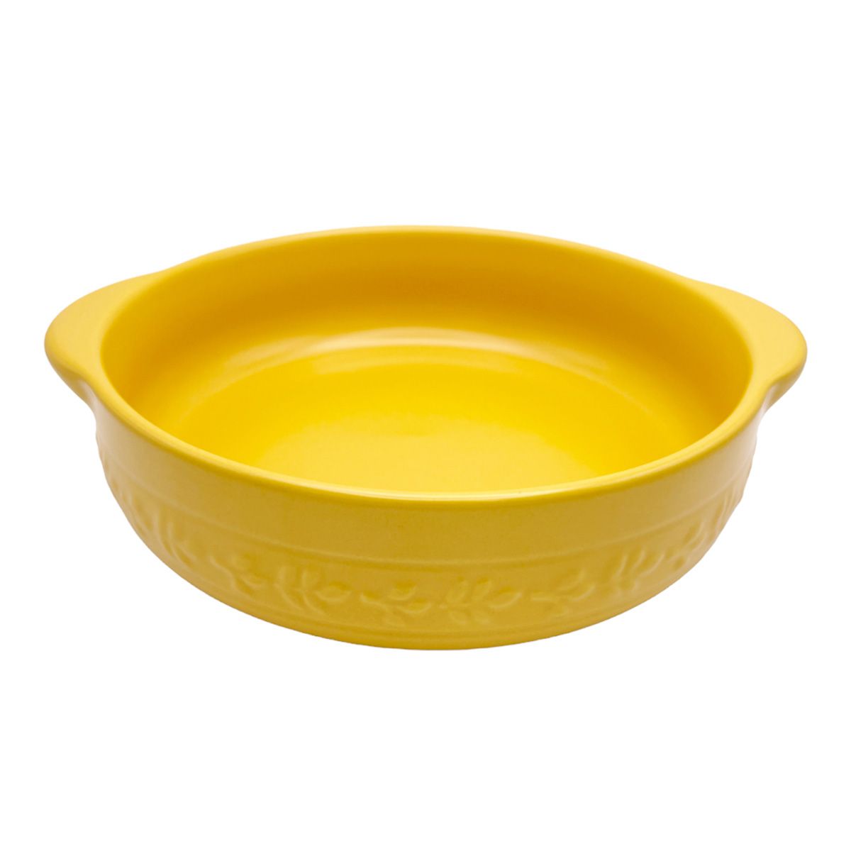 グラタン皿 オーブン料理 Tokinone PB.ラウンドベイク ボタニカル柄 マスタード 16x14x4cm 059645