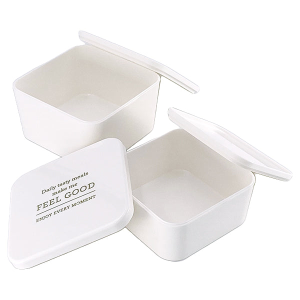 お弁当箱 ランチボックス 正方形 2段 Tokinone PB.スクエアランチボックス ホワイト 059870