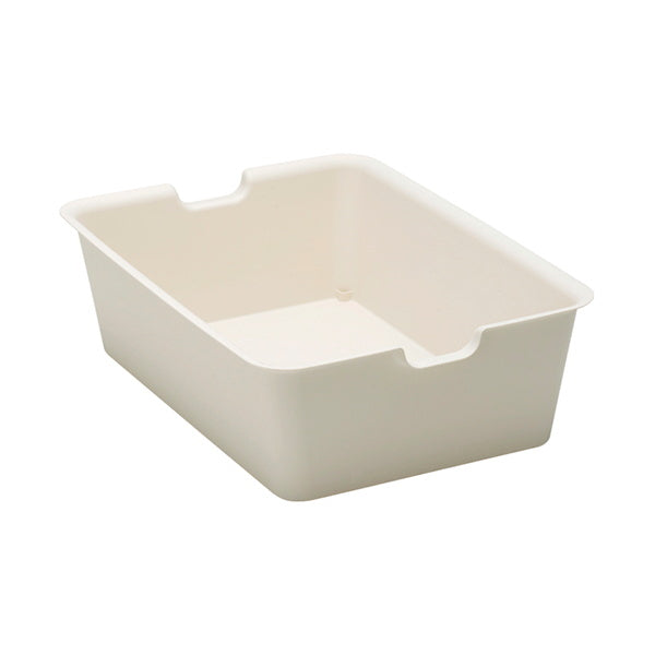 収納ケース 収納バスケット プラケース プレーンボックス 本体 L アイボリー 062975