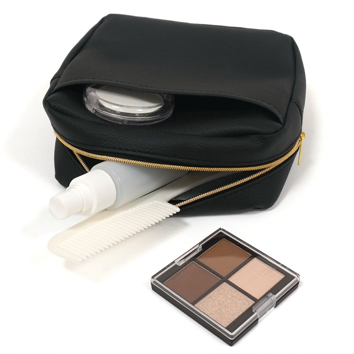 化粧ポーチ メイクポーチ Tokinone PB.合皮 スクエアポーチ ブラック 063261