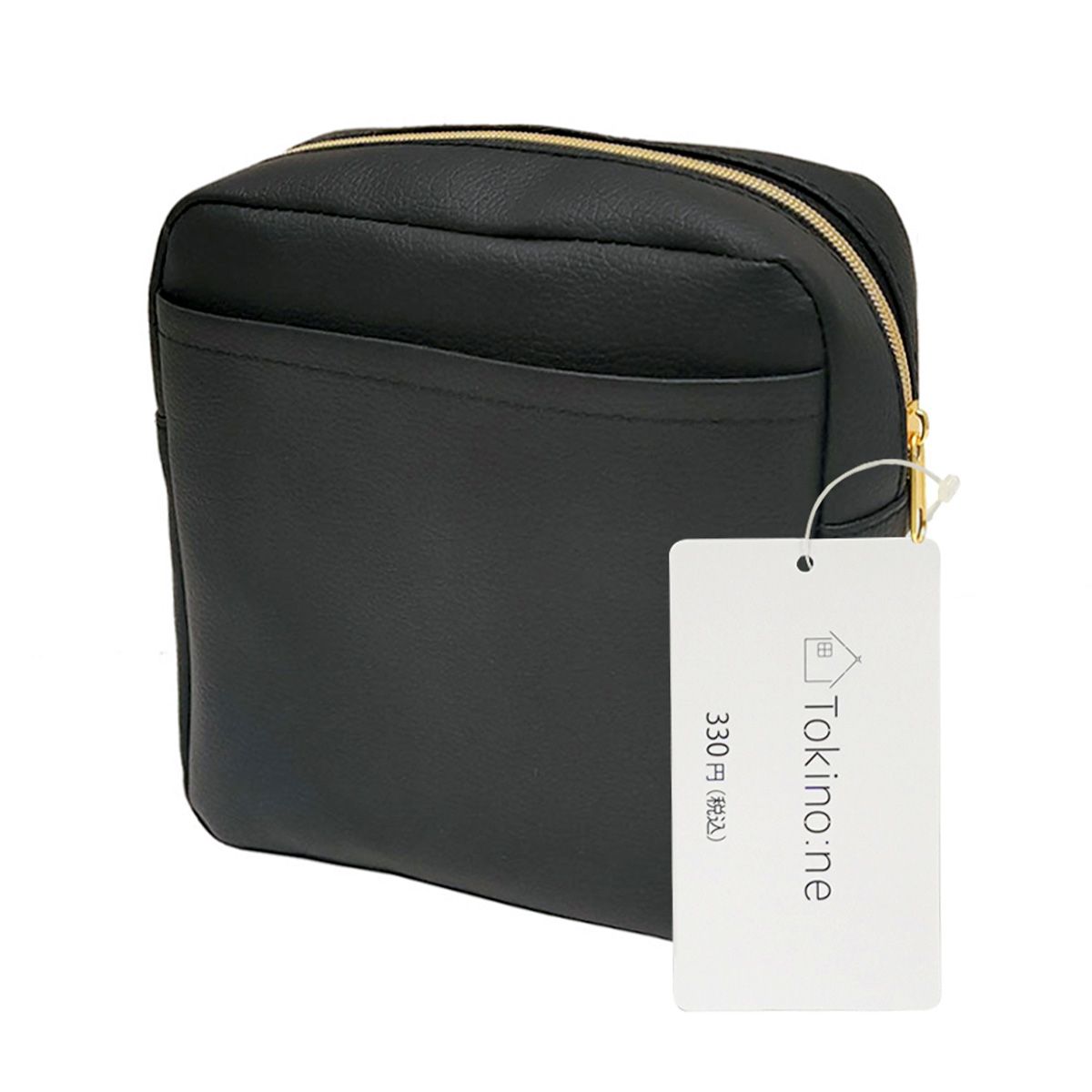 化粧ポーチ メイクポーチ Tokinone PB.合皮 スクエアポーチ ブラック 063261