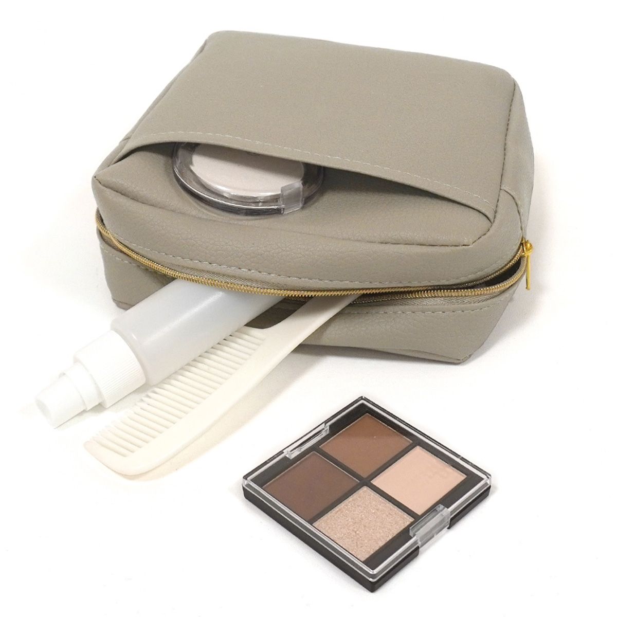 化粧ポーチ メイクポーチ Tokinone PB.合皮 スクエアポーチ グレー 063262