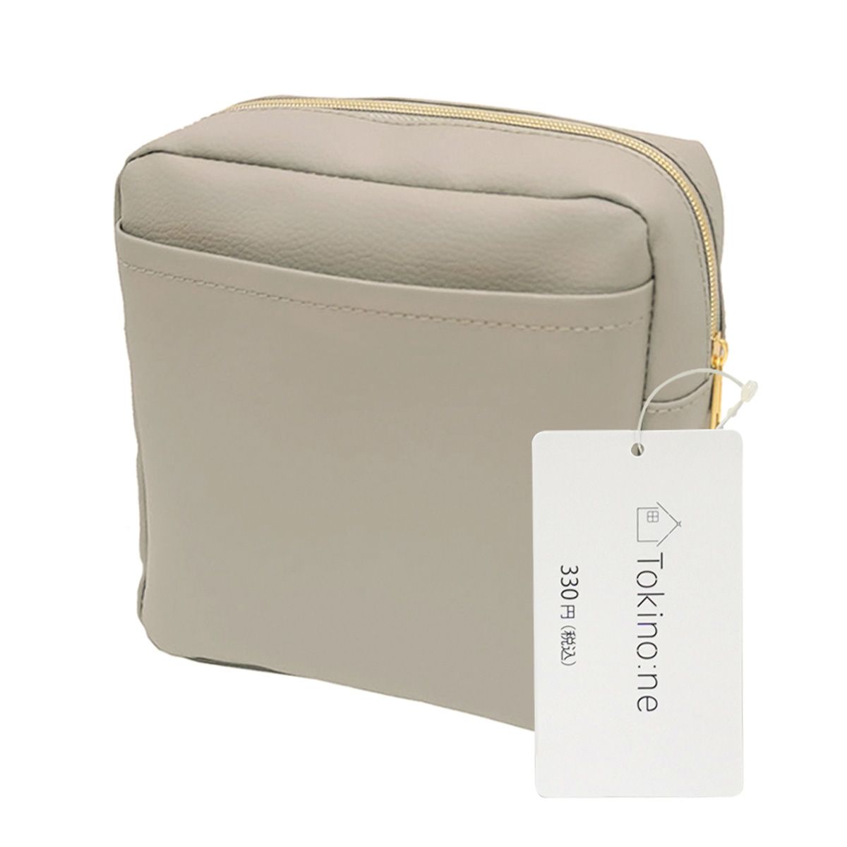 化粧ポーチ メイクポーチ Tokinone PB.合皮 スクエアポーチ グレー 063262