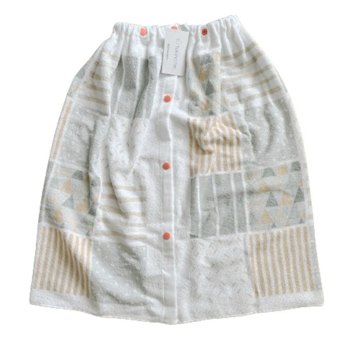 【OUTLET】プールタオル スイムタオル 巻きタオル スイミング Tokinone PB.ラップタオル 北欧風柄 ピンク&オレンジ 063421