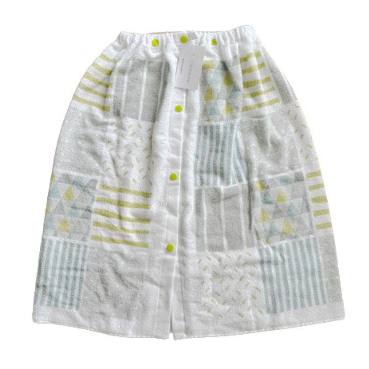 【OUTLET】プールタオル スイムタオル 巻きタオル スイミング Tokinone PB.ラップタオル 北欧風柄  イエロー&グリーン 063433