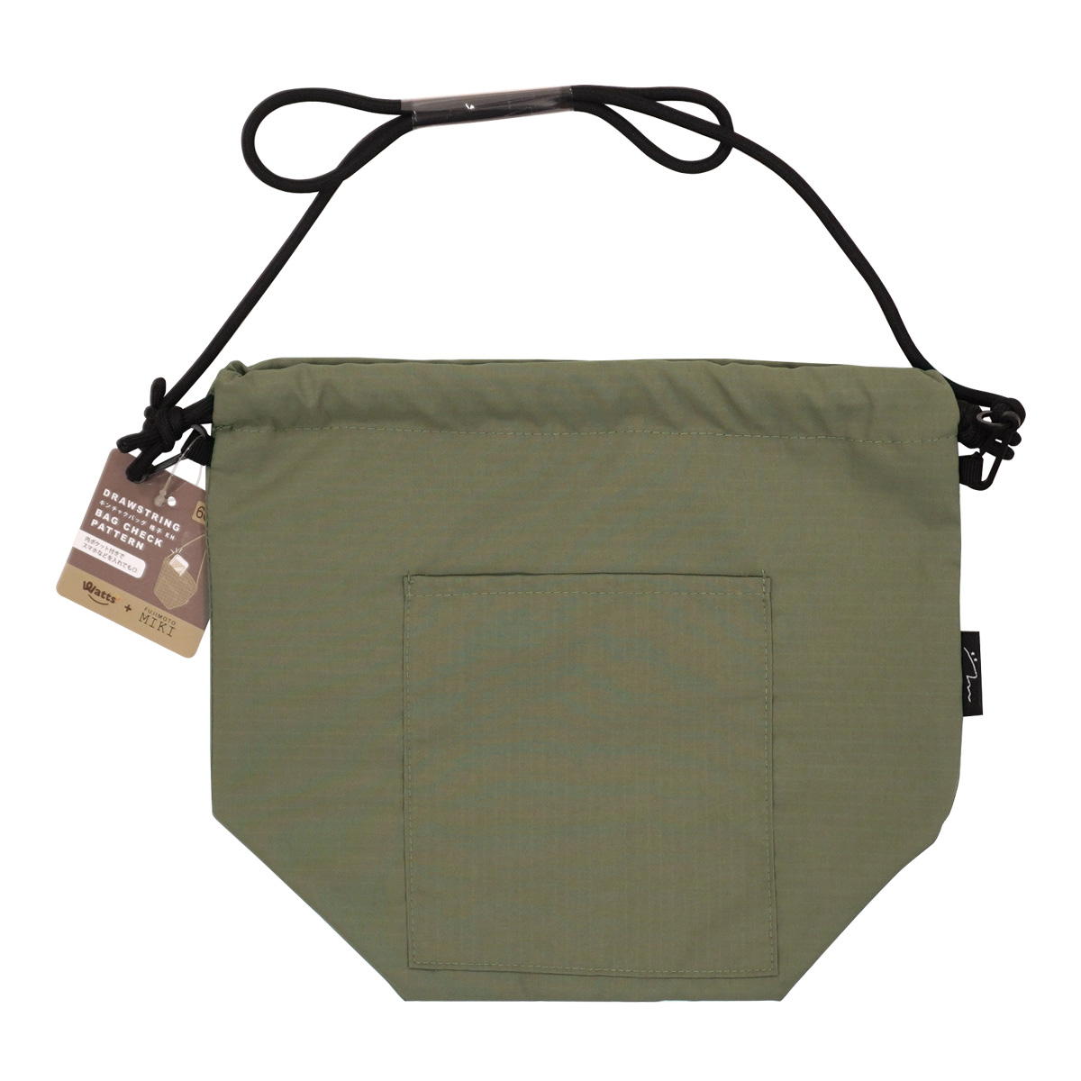 【OUTLET】PB.藤本美貴コラボ 巾着バッグ 格子 カーキ 064379