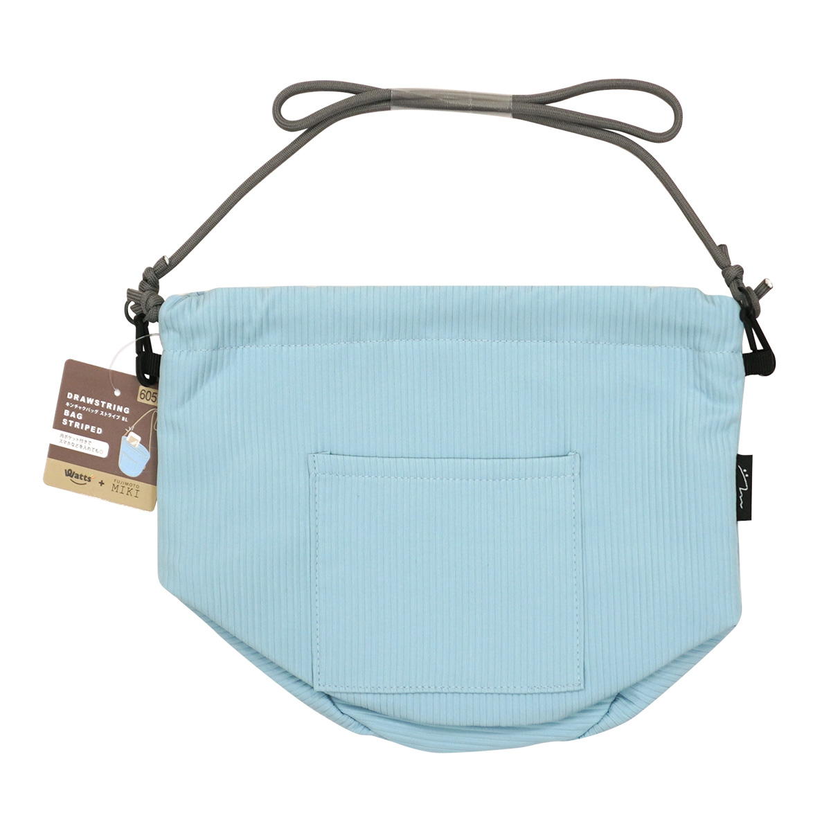 【OUTLET】PB.藤本美貴コラボ 巾着バッグ ストライプ ブルー 064382