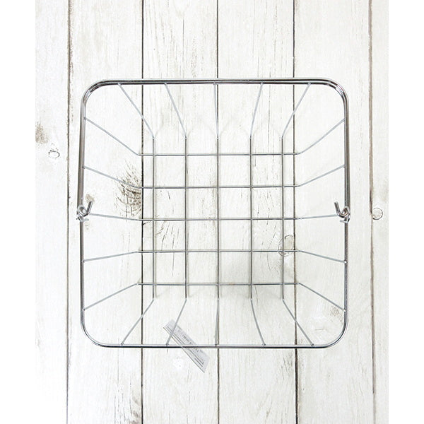 バスケット かご 小物入れ スチールワイヤーバスケット 角型 シルバー 064918