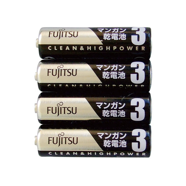 乾電池 単3形 マンガン電池 富士通 Fujitsu 富士通 黒マンガン乾電池単3 4P　067492