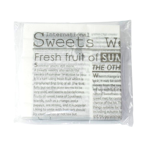 紙ナプキン ペーパーナプキン 英字 50P ホワイト 070174