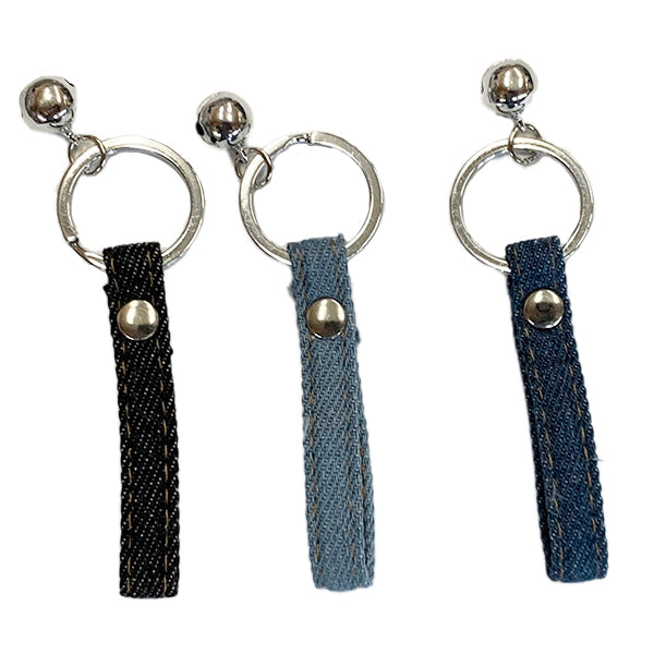 デニム鈴付きキーホルダー 070862