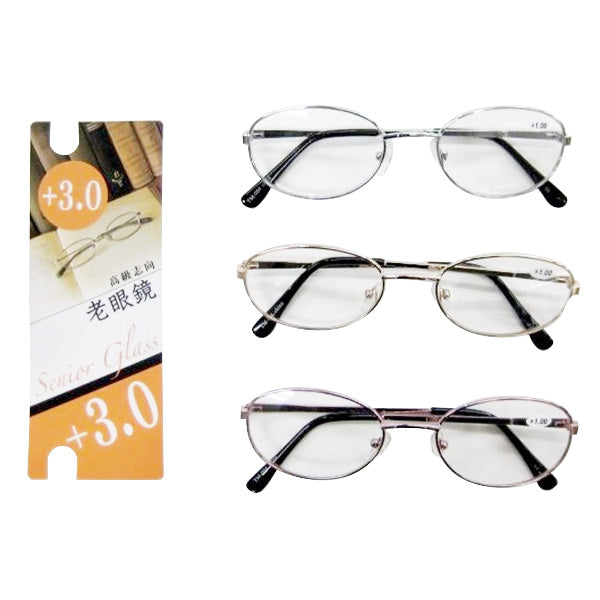 【OUTLET】婦人用メタル老眼鏡/3.0度　073542