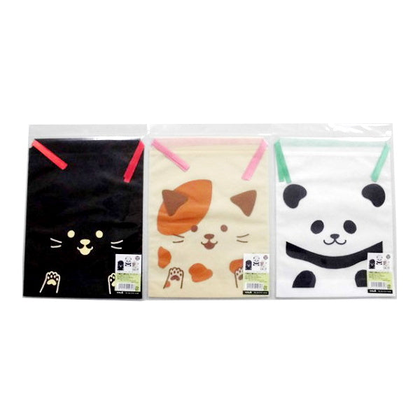 ギフトバッグ プレゼント用バッグ ラッピング袋 不織布巾着BAGアップリケ アニマル 074819