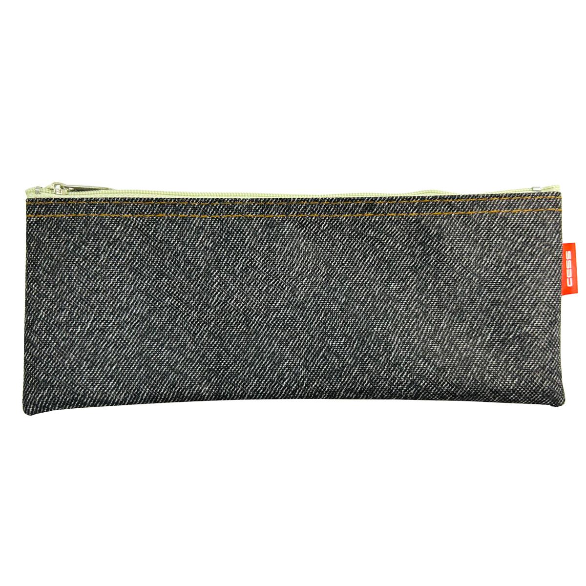 筆箱 筆ばこ デニム調 タブ付ペンケースT-20 075804