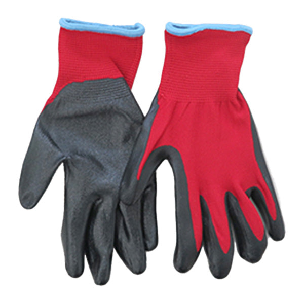 ニトリル手袋 軍手 背抜きて手袋 ガーデニンググローブ PB.ニトリル背抜き手袋 レッド S 077581