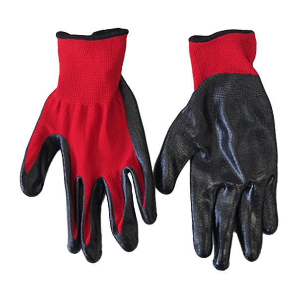ニトリル手袋 軍手 背抜きて手袋 ガーデニンググローブ PB.ニトリル背抜き手袋 L レッド 077583