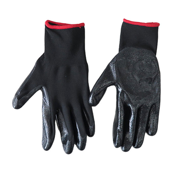 ニトリル手袋 軍手 背抜きて手袋 ガーデニンググローブ PB.ニトリル背抜き手袋 M ブラック 077585