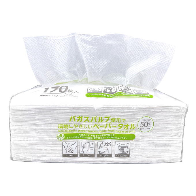 PB.バガス配合ペーパータオル170枚入 078104