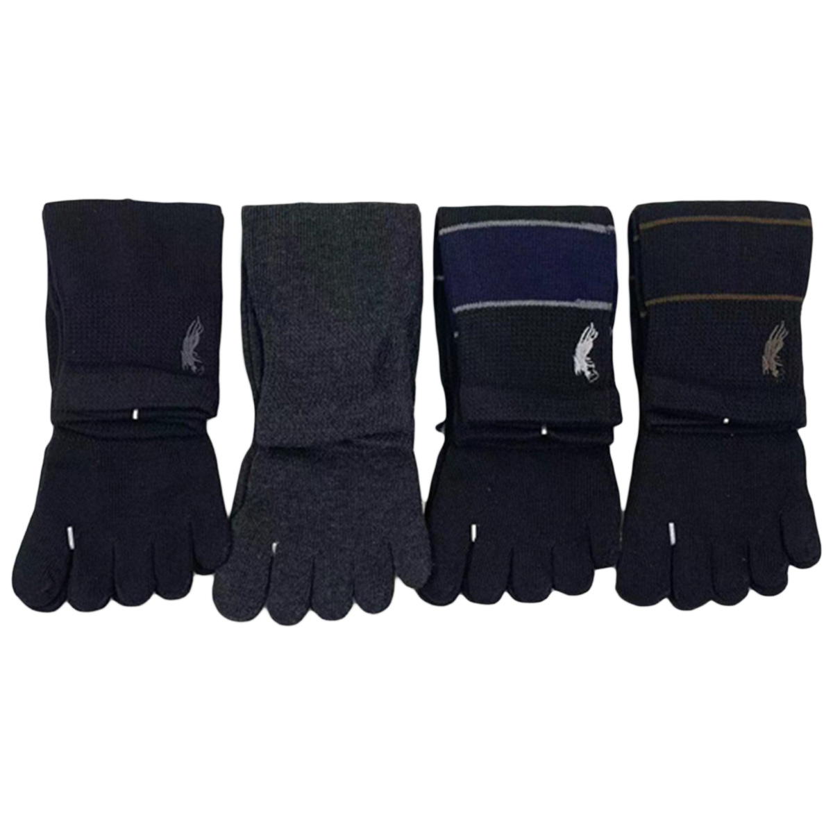 WESTERN POLO紳士五本指クルーソックス かかと無し 080786