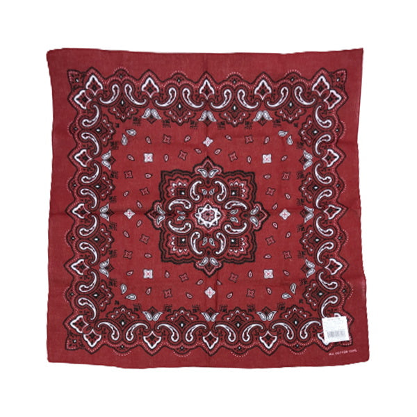 バンダナ ペイズリー柄 レッド 約55×55cm 087001