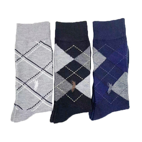 靴下 ソックス メンズ 紳士 男性 WESTERN POLO カジュアルソックス 柄B 25~27cm 088082